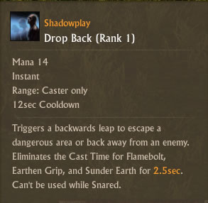 Drop Back spell synergy