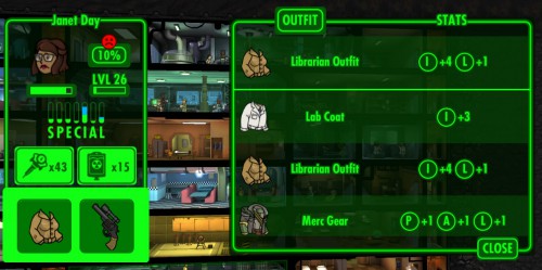 Fallout Shelter Librarian Outfit