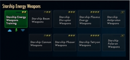 Starship energy weapons